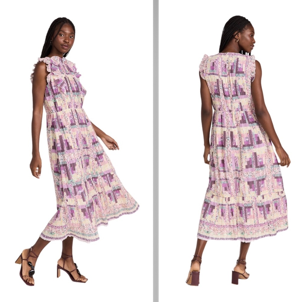 Sea New York Metallic Naya Box Pleat Maxi Dress - Picture 3 of 10